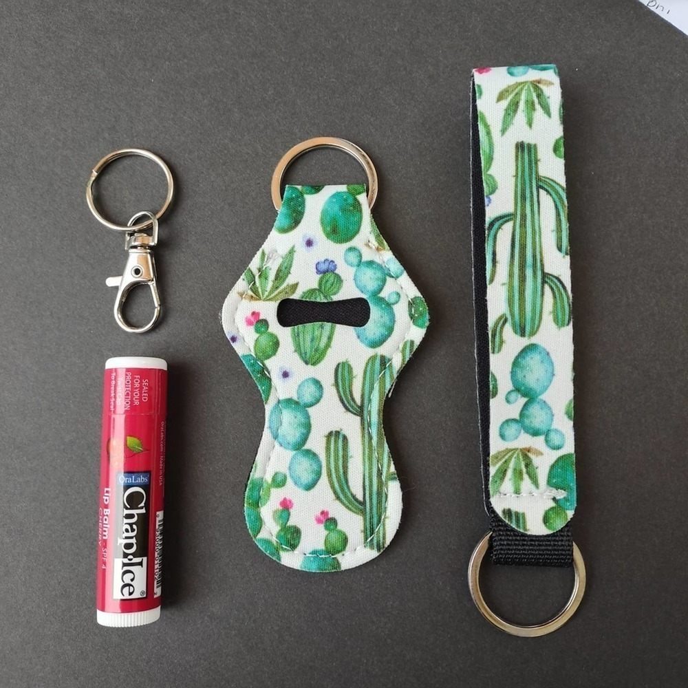 5 for $25 Cactus Southwest Wrist Strap Lip Balm Holder Keychain Lipstick Lightr